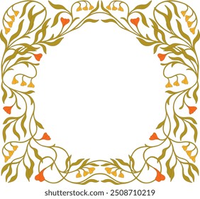 Art Nouveau floral frame. Decorative element. Vector.