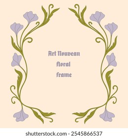 Art Nouveau floral frame. Decorative element. Vector.