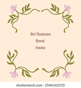 Art Nouveau floral frame. Decorative element. Vector.