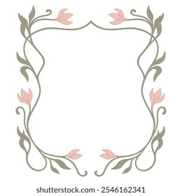 Marco floral Art Nouveau. Elemento decorativo. Vector.