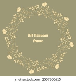 Art Nouveau floral frame. Decorative element. Vector.