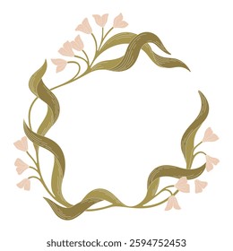 Art Nouveau floral frame. Decorative element. Vector.