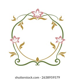Art Nouveau Floral Frame With Petals