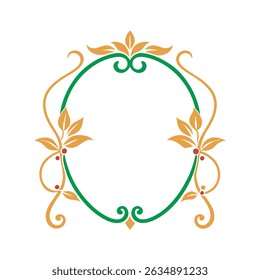 Art nouveau floral frame vector design