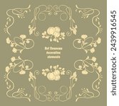 Art Nouveau floral frames, corners, and borders. Vector.