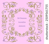 Art Nouveau floral frames, corners, and borders. Vector.