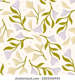 Art Nouveau floral pattern. Print with vintage decorative elements. Vector.