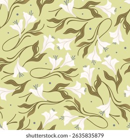 Art Nouveau floral pattern. Print with vintage decorative elements. Vector.