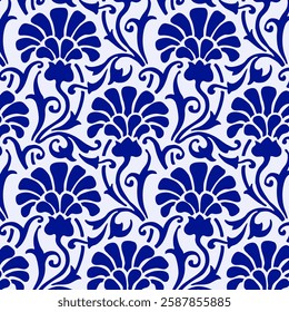 Art Nouveau Floral Victorian Seamless Vector Pattern for Wallpaper, Textile and Cards