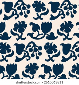 Art Nouveau Floral Victorian Seamless Vector Pattern for Wallpaper, Textile, Upholstery 