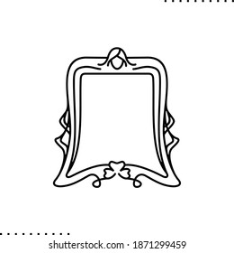 Jugendstil-Rahmen, Grenzvektorsymbol in Umrissen
