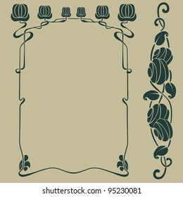Art nouveau frame and design element
