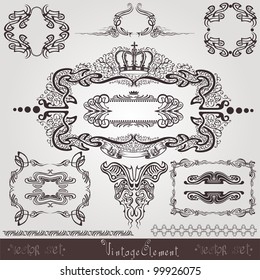 art nouveau frame label element