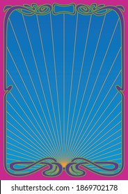 Art Nouveau Frame Psychedelic Color Background