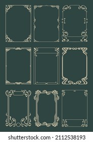 Art Nouveau Frame Set, Templates for Retro Posters, Covers, Illustrations, Invitations