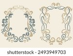 Art Nouveau frame style, vector design