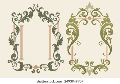 Art Nouveau frame style, vector design