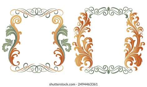 Estilo de marco Art Nouveau, diseño de Vector