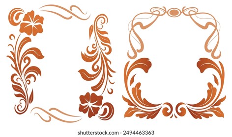 Art Nouveau frame style, vector design