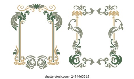 Estilo de marco Art Nouveau, diseño de Vector