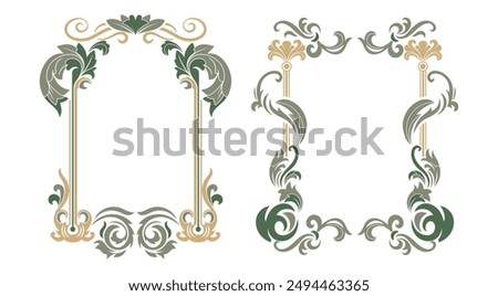 Art Nouveau frame style, vector design