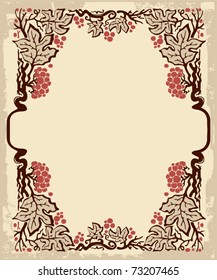 Art Nouveau frame with stylized guelder rose