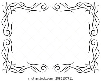 Art Nouveau frame. Vintage linear border with curlicues. Art deco design a template for invitations, leaflets and greeting cards. The style of the 1920s - 1930s. Vector illustration