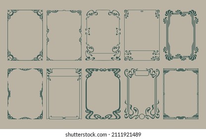 Art Nouveau Frames, 1900s - 1920s Style Decorative Borders