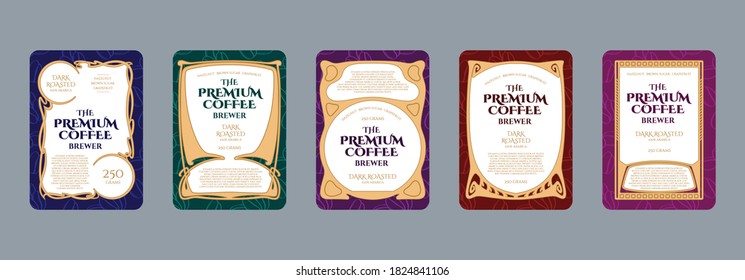 art nouveau frames and borders classic vintage old inspired coffee label design