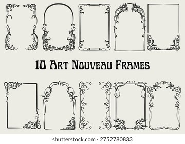 Art Nouveau Frames vector set	
