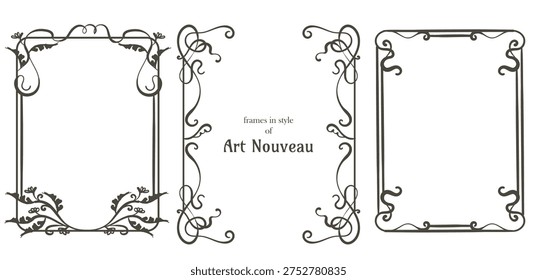 Art Nouveau Frames vector set	
