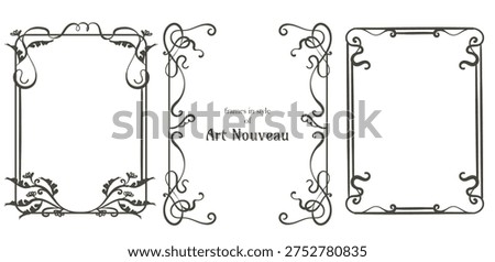 Art Nouveau Frames vector set	
