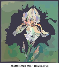 art nouveau garden iris pattern