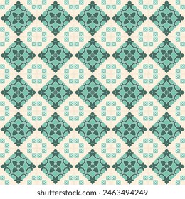 art nouveau, green flower, majolica, japanese tiles, vintage pattern, decorative seamless background