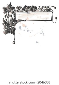 art nouveau header/corner,on a grunge background