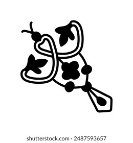 Art Nouveau Jewelry Glyph Icon, Vector illustration