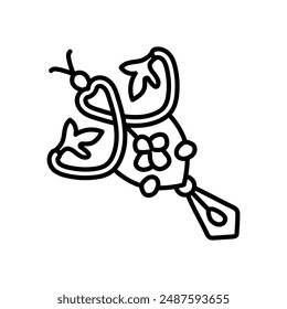 Art Nouveau Jewelry Outline Icon, Vector illustration