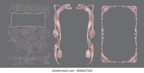 Art nouveau  labels and frames