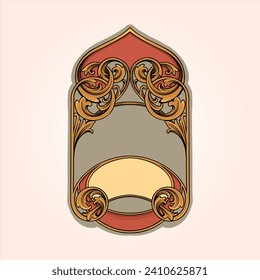 Art Nouveau legacy classic luxury frames vector illustrations for your work logo, merchandise t-shirt, stickers and label designs, poster, greeting cards advertising business company or brands