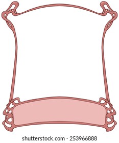 Art nouveau marsala colored frame 
