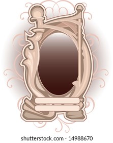 Art Nouveau mirror background vector illustration