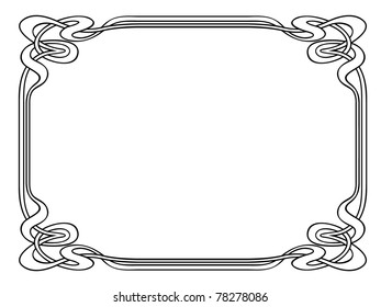 art nouveau ornamental decorative frame