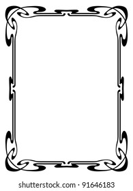 art nouveau ornamental decorative frame