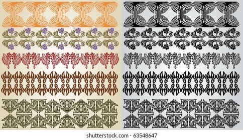 art nouveau pattern element