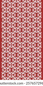 Art Nouveau Pattern (Red, White) - Repeating Vector Image; Easily Editable; Endless Design; Colorful lIlustration. Print for Gift Paper, Packaging, etc.