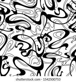 Art Nouveau seamless pattern. Curl texture in vintage old retro style.