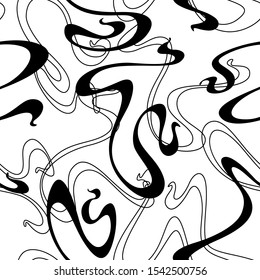 Art Nouveau seamless pattern. Curl texture in vintage old retro style.