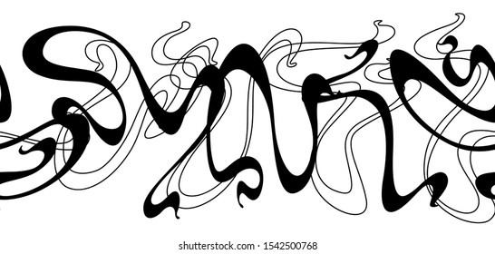 Art Nouveau seamless pattern. Curl texture in vintage old retro style.