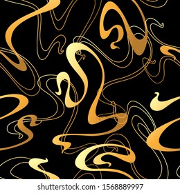 Art Nouveau seamless pattern. Curl texture in vintage old retro style.