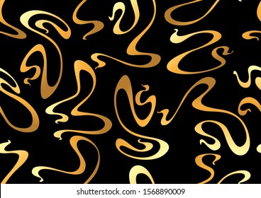 Art Nouveau seamless pattern. Curl texture in vintage old retro style.